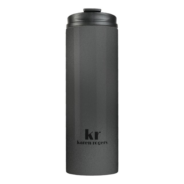 Minimalistic dark-grey Iridescent Texture Thermal Tumbler (Front)