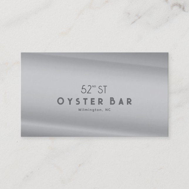 Minimalistic Deco Style | Silver Pearl Business Card (Front)