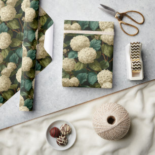 Minimalistic Delicate Hydrangea Print  Wrapping Paper
