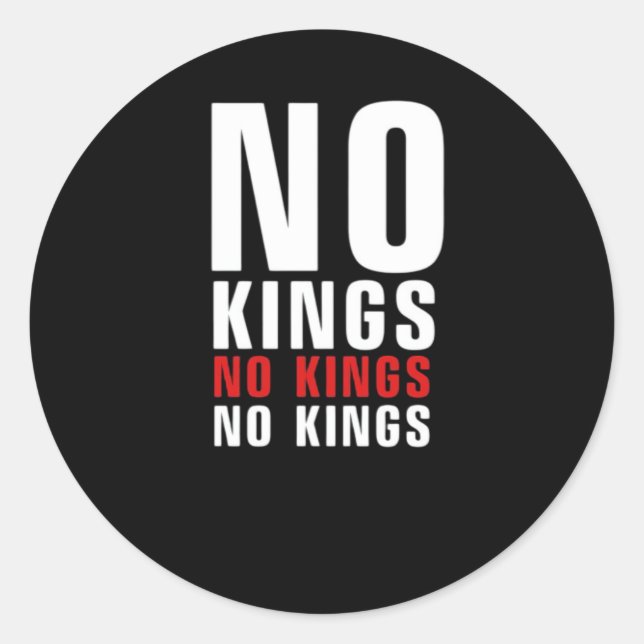 Minimalistic Design No Kings Rebellious No Kings G Classic Round Sticker (Front)