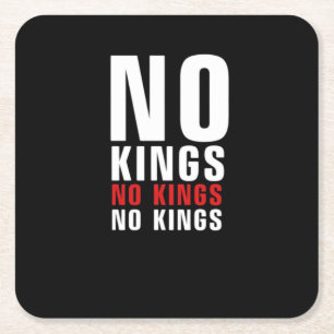 Minimalistic Design No Kings Rebellious No Kings G Square Paper Coaster