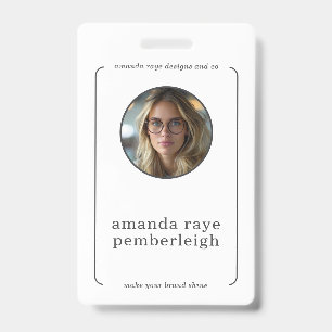 Minimalistic Designer Convention Photo ID Badge