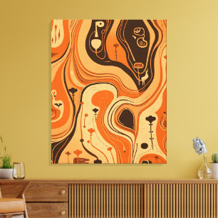 Minimalistic Earthy Abstract Pattern Canvas Print