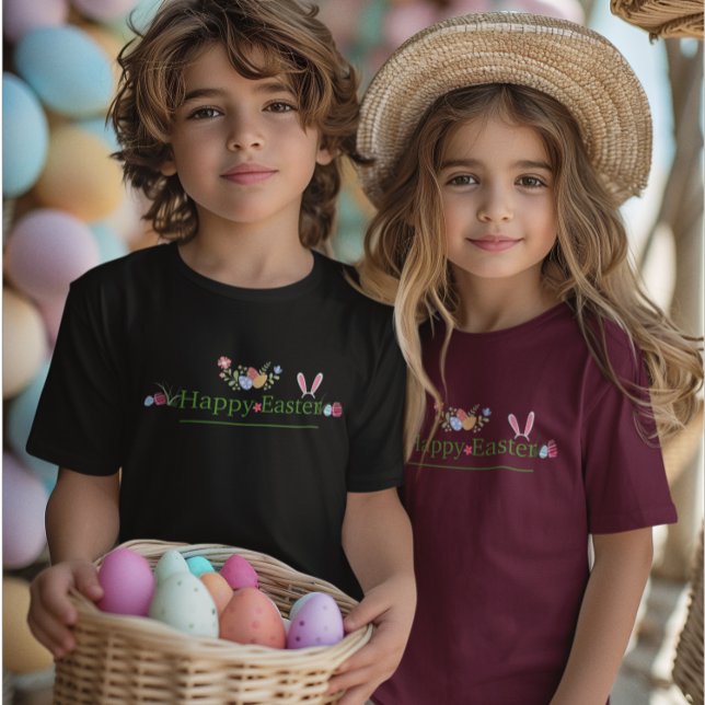MINIMALISTIC EASTER  BUNNY EAR EGGS  FLOWER DESIGN T-Shirt (Creator Uploaded)