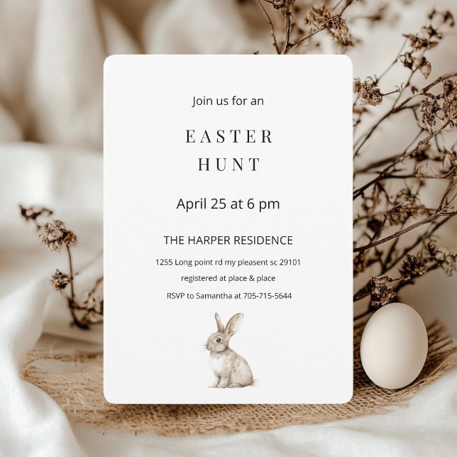 Minimalistic Easter Egg Hunt Invitation – Elegant  (Creator Uploaded)