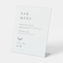 Minimalistic Elegant Bar Menu Wedding Sign
