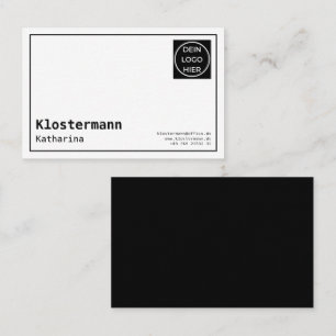 Minimalistic elegant black and white business card