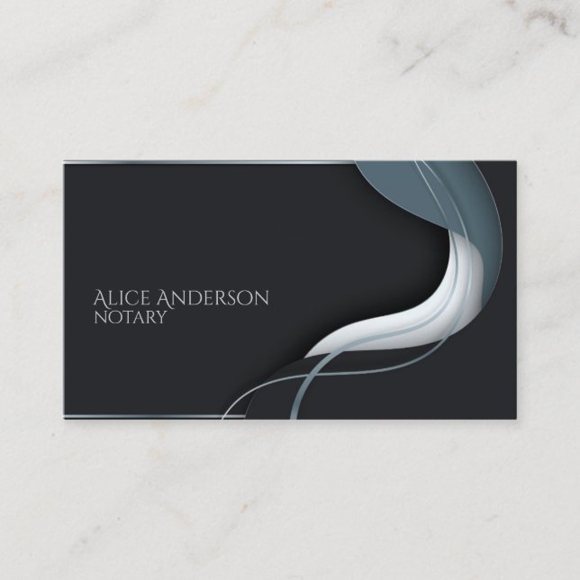 Minimalistic elegant black grey Business Card (Front)