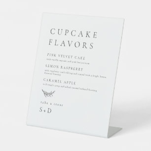 Minimalistic Elegant Cupcake Flavours Wedding Sign
