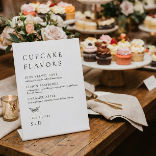 Minimalistic Elegant Cupcake Flavours Wedding Sign