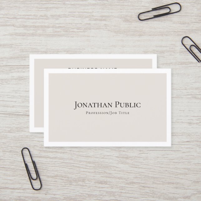 Minimalistic Elegant Design Modern Plain Trendy Business Card (Front/Back In Situ)