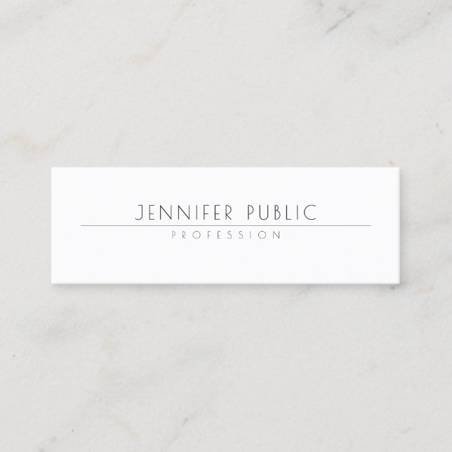 Minimalistic Elegant Design Modern Trendy Plain Mini Business Card (Front)