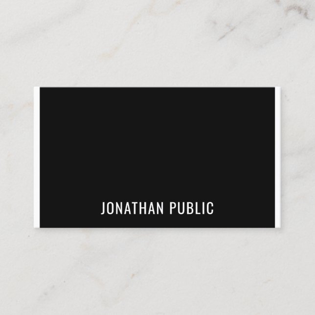 Minimalistic Elegant Modern Black White Template Business Card (Front)