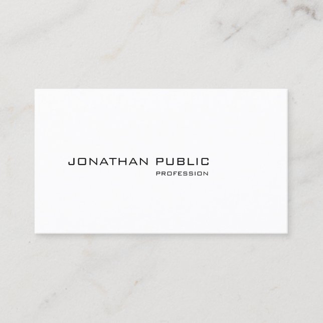 Minimalistic Elegant Modern Smooth Trendy Plain Business Card (Front)