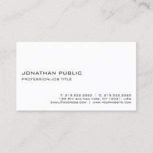 Minimalistic Elegant Professional White Modern Business Card
