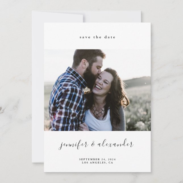 Minimalistic Elegant Save the Date (Front)