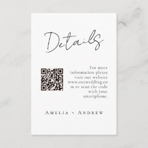 Minimalistic Elegant Script Wedding Enclosure Card