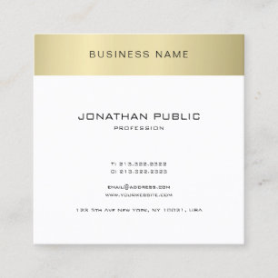Minimalistic Elegant Sleek Design Gold Look Plain Square Business Card