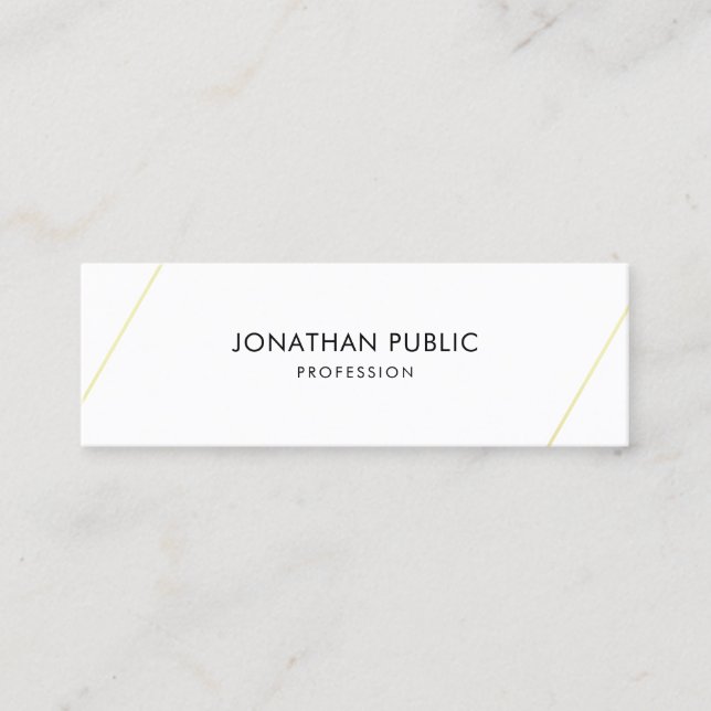Minimalistic Elegant Sleek Modern Plain Golden Mini Business Card (Front)