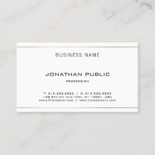 Minimalistic Elegant Trendy Modern Clean Gold Business Card