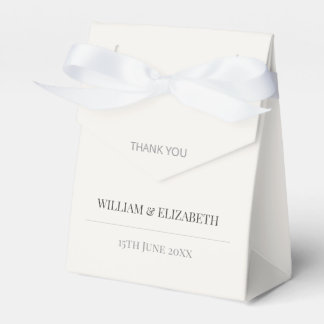 Minimalistic Elegant Typography Warm Ivory Favour Box