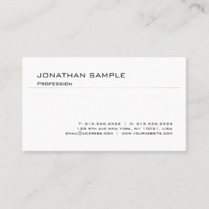 Minimalistic Elegant White Gold Trendy Design Business Card