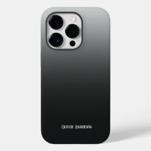 Minimalistic fading  black to grey with name Case-Mate iPhone 14 pro case