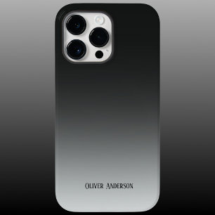 Minimalistic fading  black to grey with name Case-Mate iPhone 14 pro max case