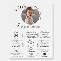 Minimalistic First Birthday Photo Milestones Sign