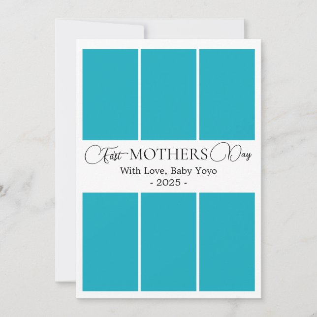 Minimalistic First Mother's DayPictureCollage card (Front)