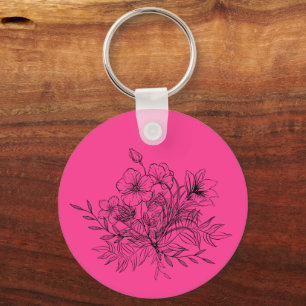 Minimalistic Floral Bouquet Key Ring
