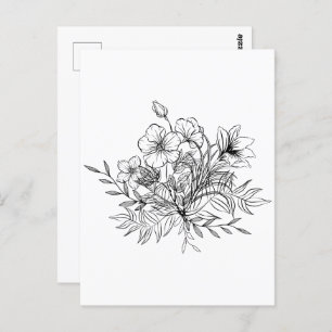 Minimalistic Floral Bouquet  Postcard