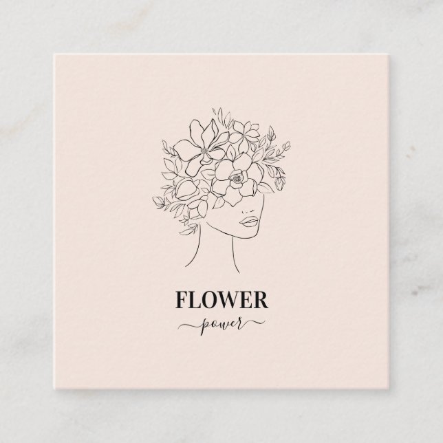 Minimalistic floral business card (Front)