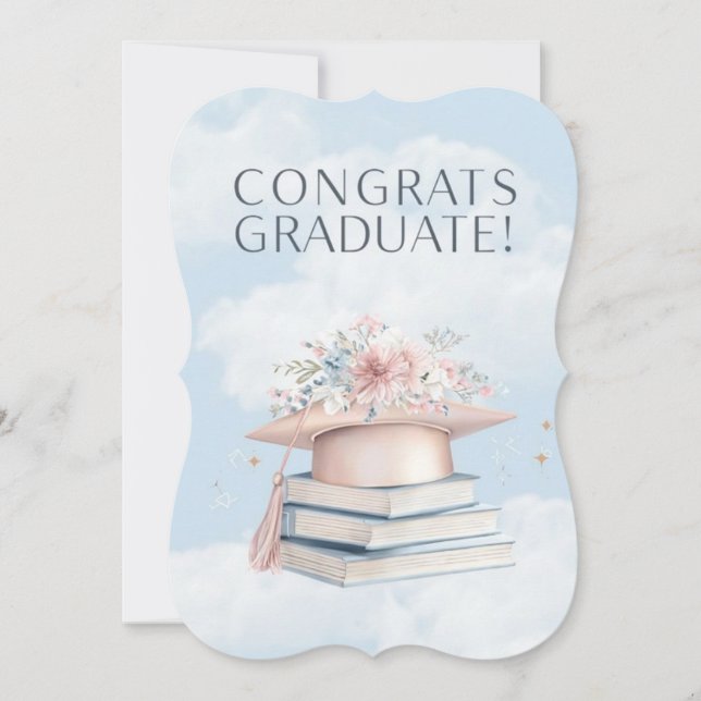Minimalistic Floral Graduation Card  (Front)