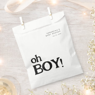 Minimalistic Fun Oh Boy Baby Shower Favour Bags