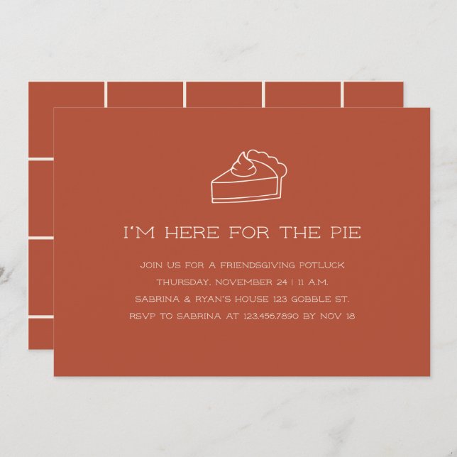 Minimalistic Funny Friendsgiving Terra Cotta Invitation (Front/Back)