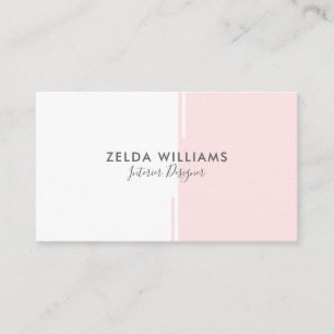 Minimalistic Geometric Pink & White Lines & Shapes Business Card