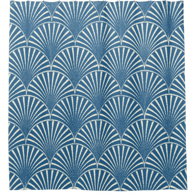 Minimalistic geometric seamless pattern shower curtain (Front)