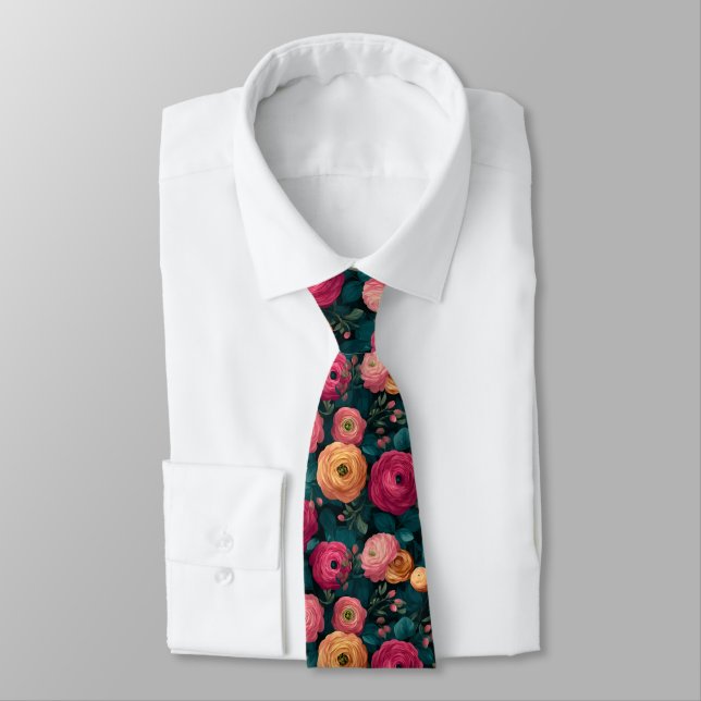 Minimalistic Gift  For Boyfriend Ranunculus Tie (Tied)