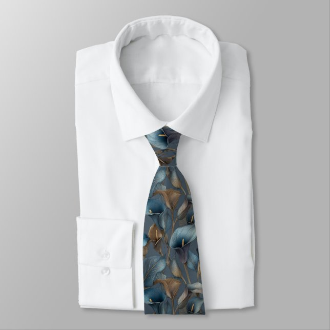 Minimalistic Gifts For Husband Calla Lilies Tie (Tied)