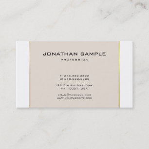 Minimalistic Glamour Design Trendy Gold Plain Business Card