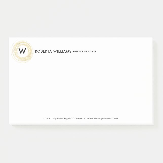Minimalistic Glitter Circle Logo Post-it Notes (Front)