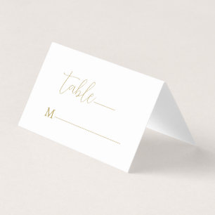 Minimalistic Gold Calligraphy On White Business Card
