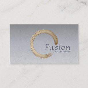 Minimalistic Golden Enso Circle Business Card