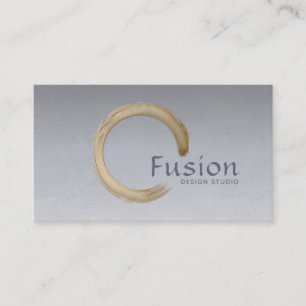 Minimalistic Golden Enso Circle Business Card