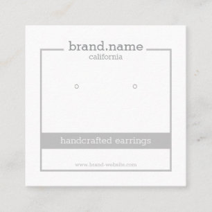 Minimalistic Gray Handmade Jewelry Display Holder Square Business Card