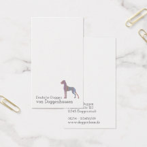 Minimalistic Great Dane Business Cards