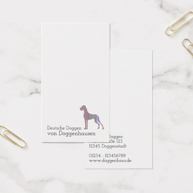 Minimalistic Great Dane Business Cards (Office)