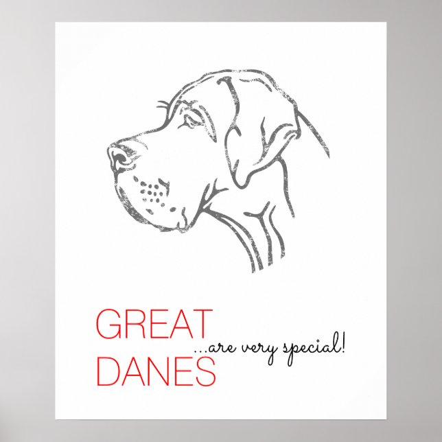Minimalistic Great Dane Poster (Front)
