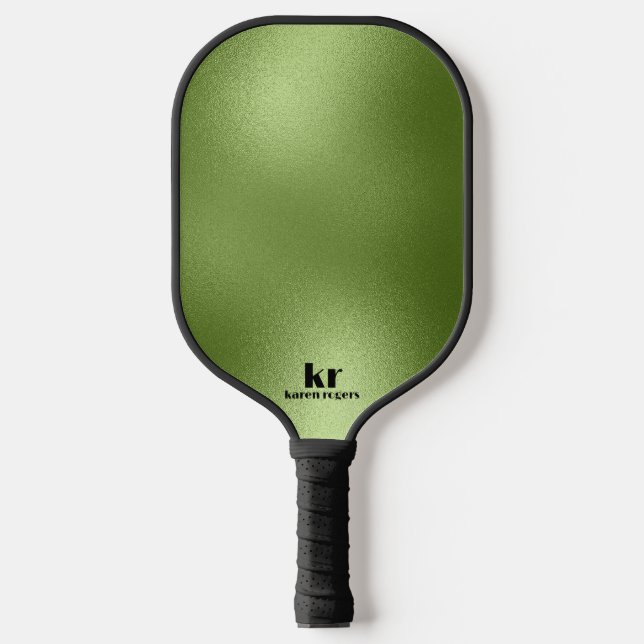 Minimalistic Green Iridescent Texture Pickleball Paddle (Front)